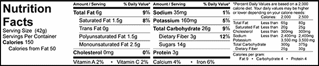 original Alpsnack Nutrition Facts