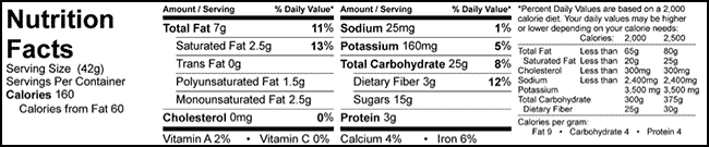 original Alpsnack Nutrition Facts